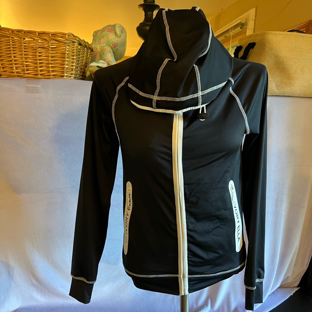 Ivory, Ella, black and white workout jacket in fabulous condition